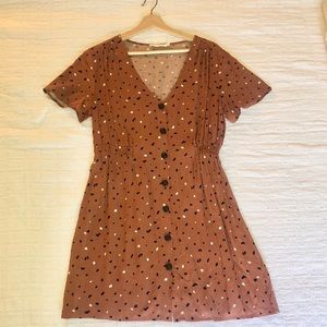 [Lush] Button down, Mini Dress - spotted print